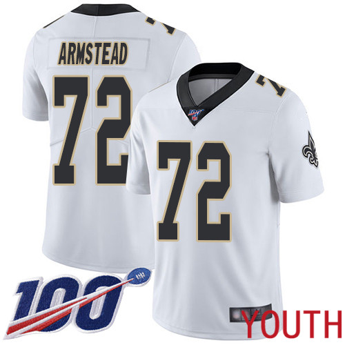 New Orleans Saints Limited White Youth Terron Armstead Road Jersey NFL Football #72 100th Season Vapor Untouchable Jersey